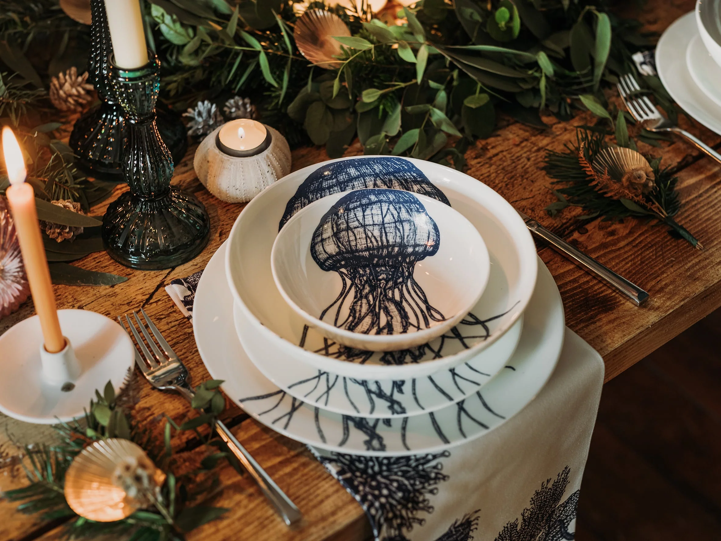 Bone China Jellyfish Pasta Bowl - Image 5
