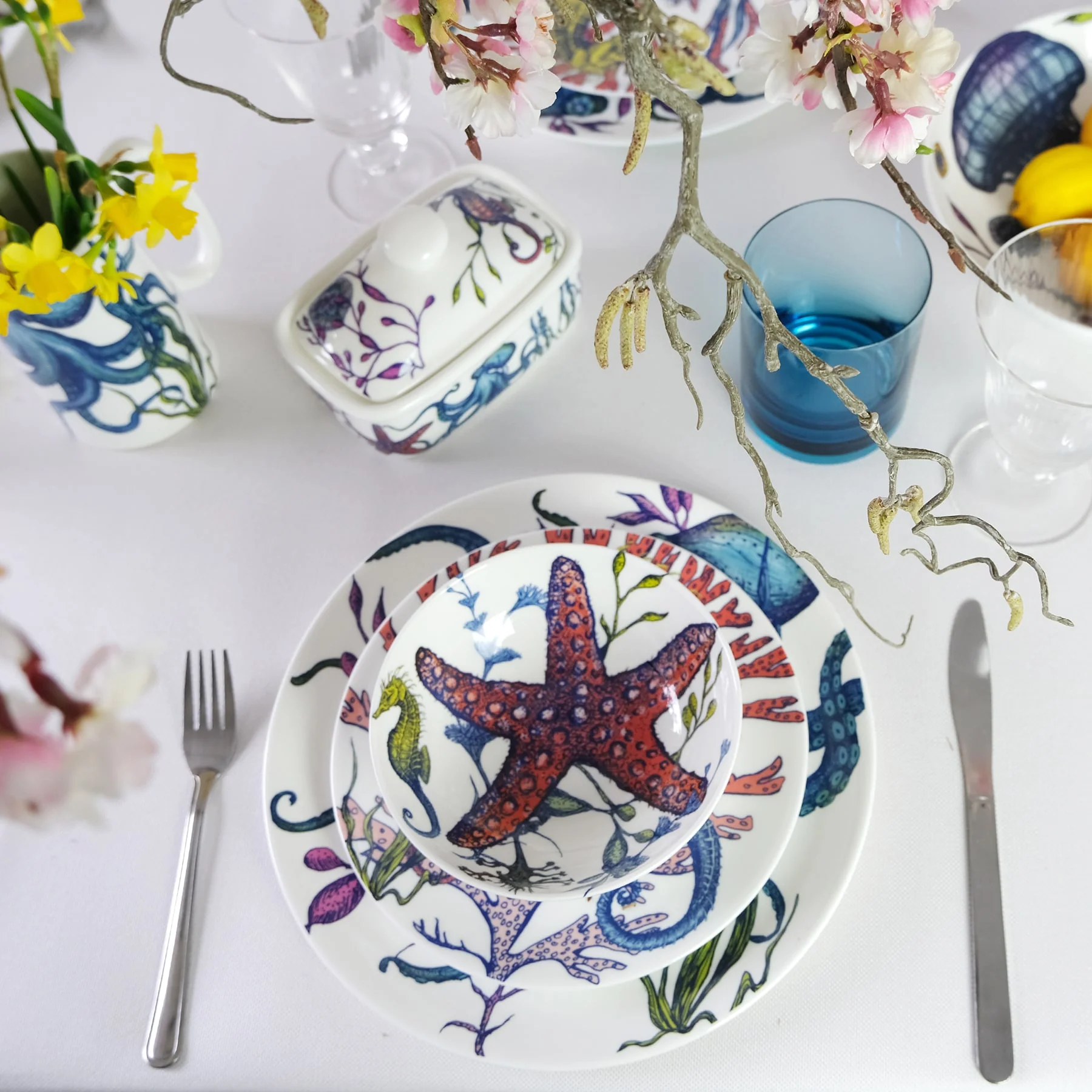 Bone China Reef Butter Dish - Image 5