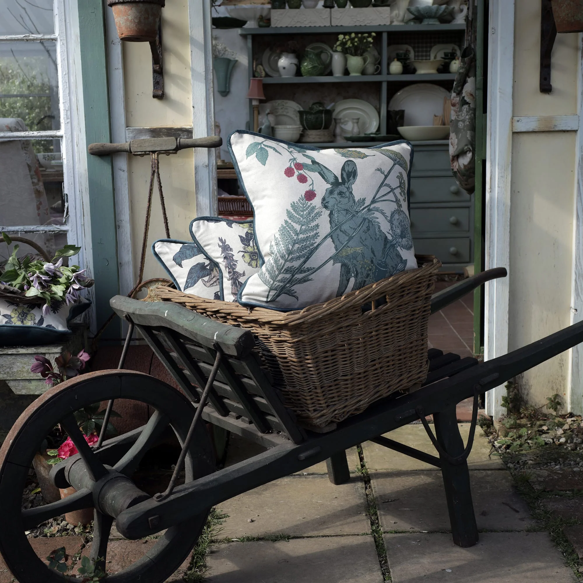Cornish Hedgerow Hare Cushion Cover - Image 5