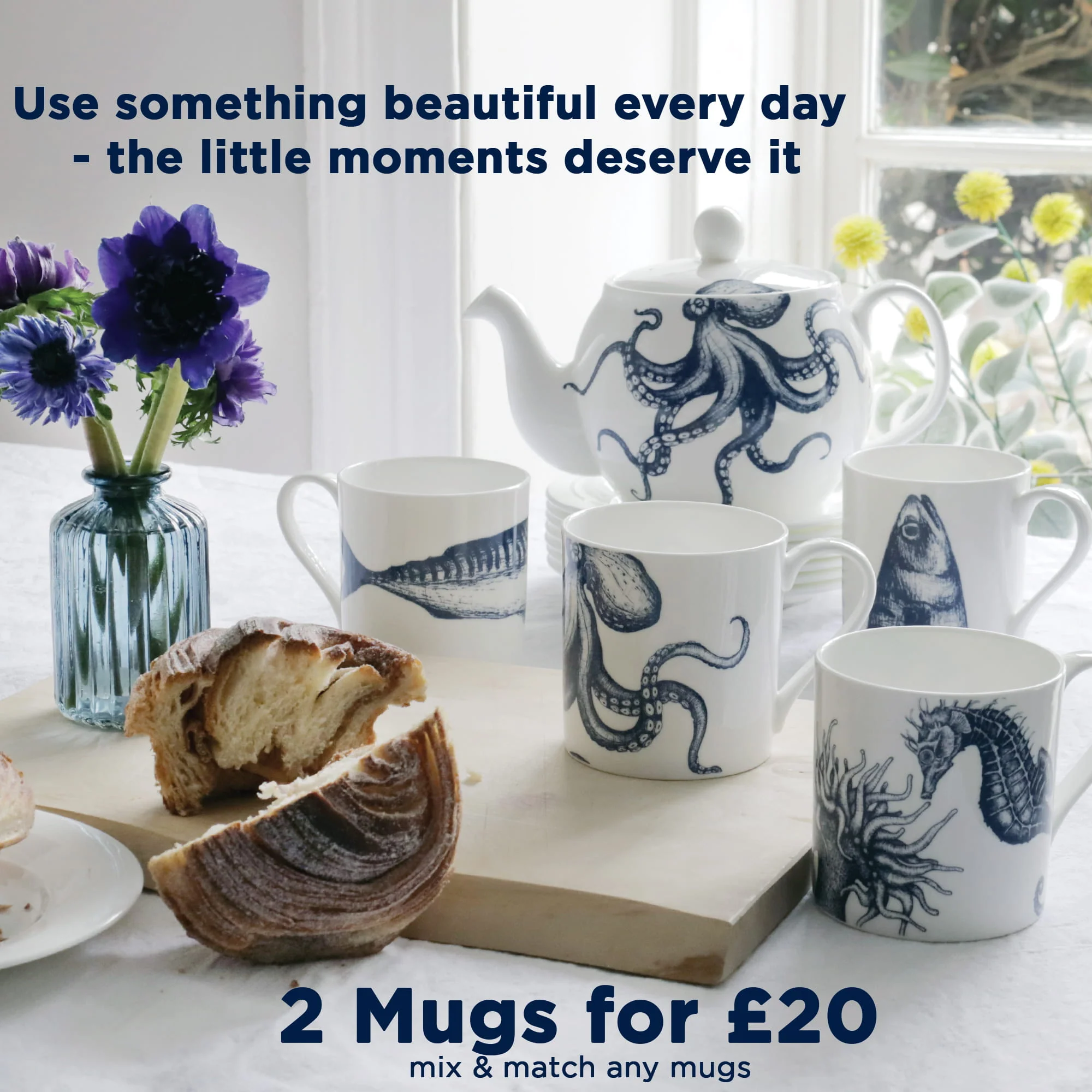 Bone China Mackerel Mug - Image 4