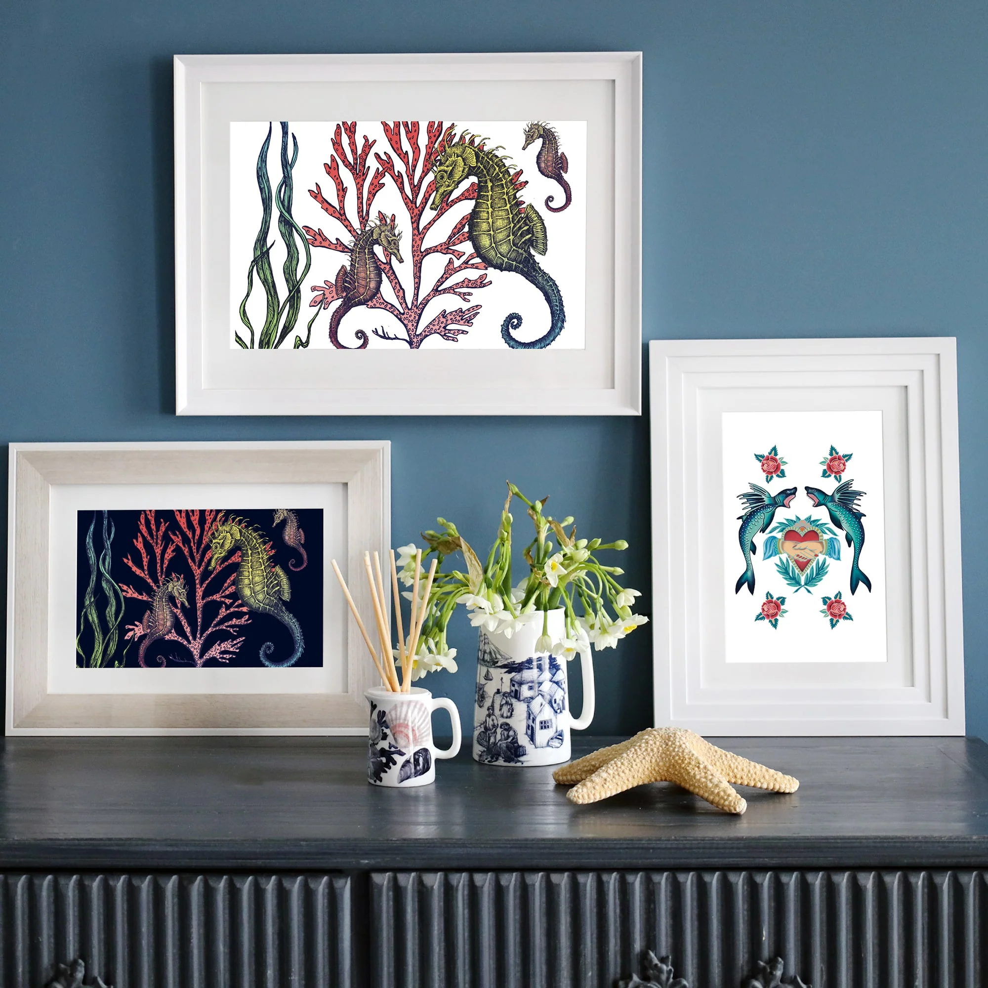 Navy Ningaloo Reef Art Print – Mounted in 3 Sizes - Image 4