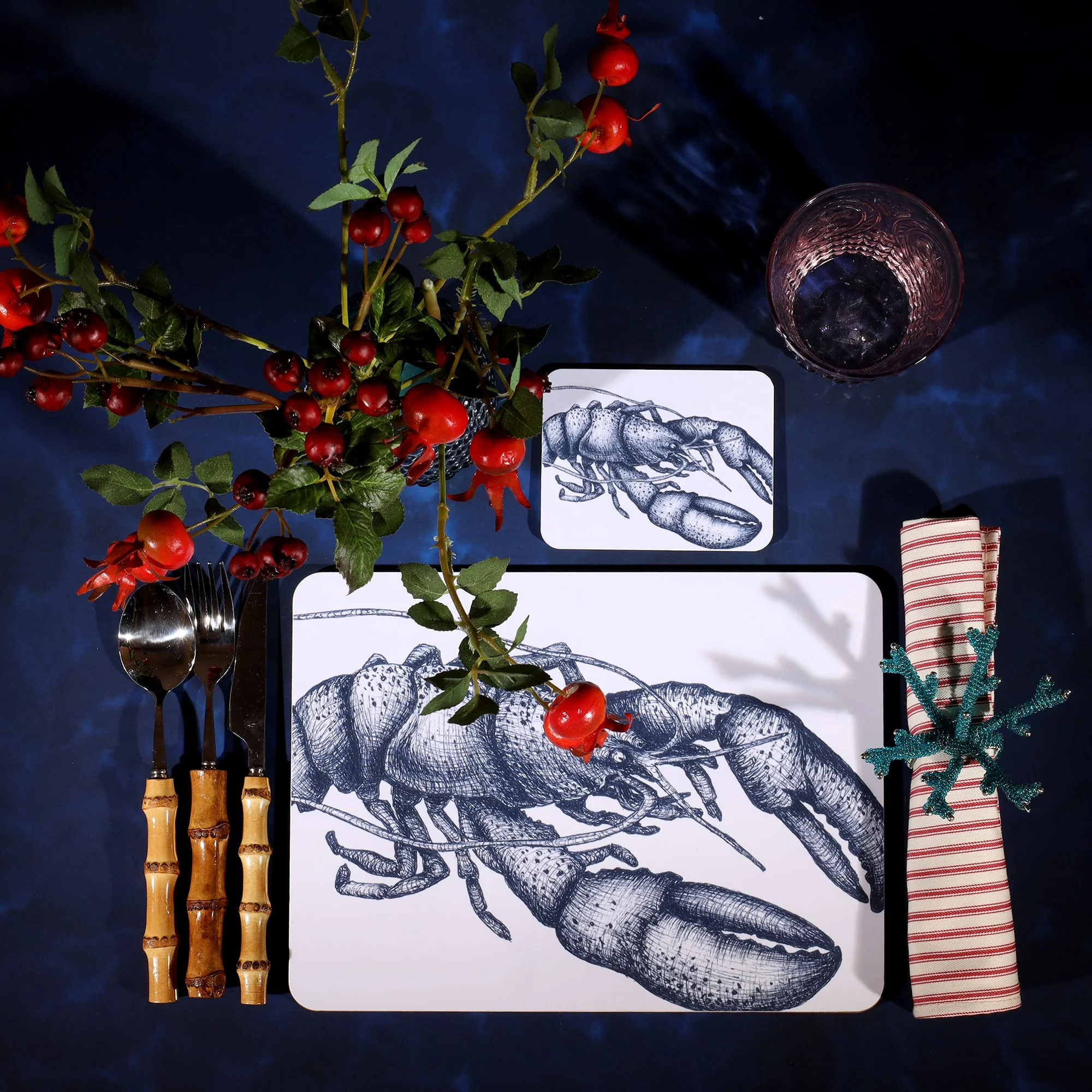 Blue And White Lobster Design Placemat - Image 5